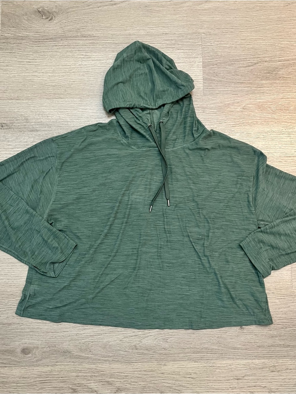 Never Not Hustling Women’s Active Relaxed Green Hooded Pullover Cropped XXL